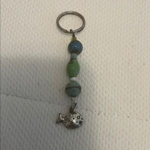 Fish Charm Beaded Keychain